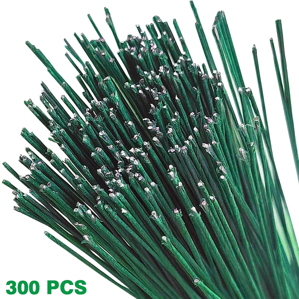 300 PCS 22 Gauge Floral Flower Stem Wire,16 Inches Floral Stem Wire Flower Arran