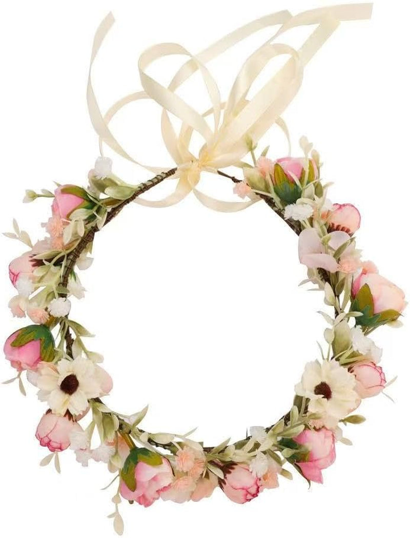 Camellia Flower Crown Rose Headpiece Wedding Bridal Flower Girl Halo Maternity Photo Props FL-03