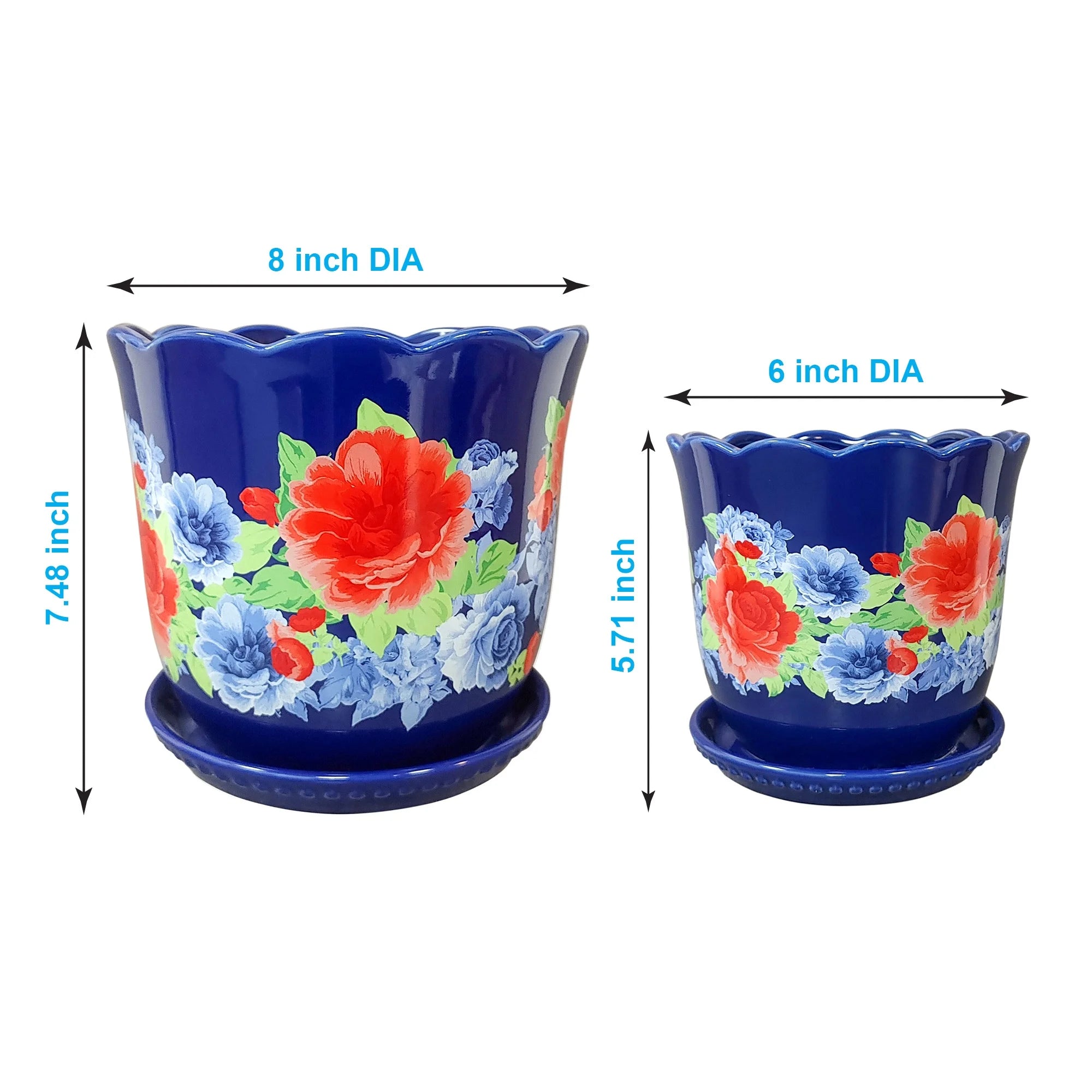 Heritage Floral Planter, 6 Inch, Stoneware