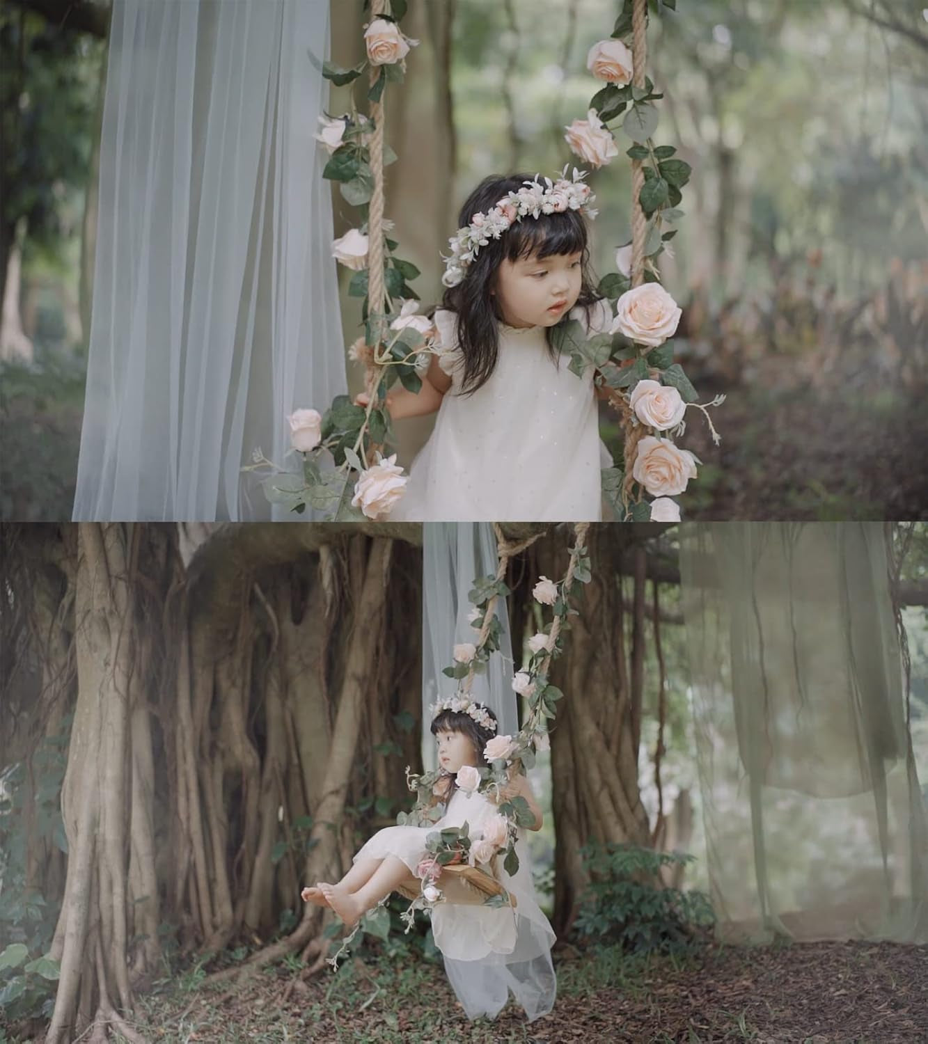 Camellia Flower Crown Rose Headpiece Wedding Bridal Flower Girl Halo Maternity Photo Props FL-03