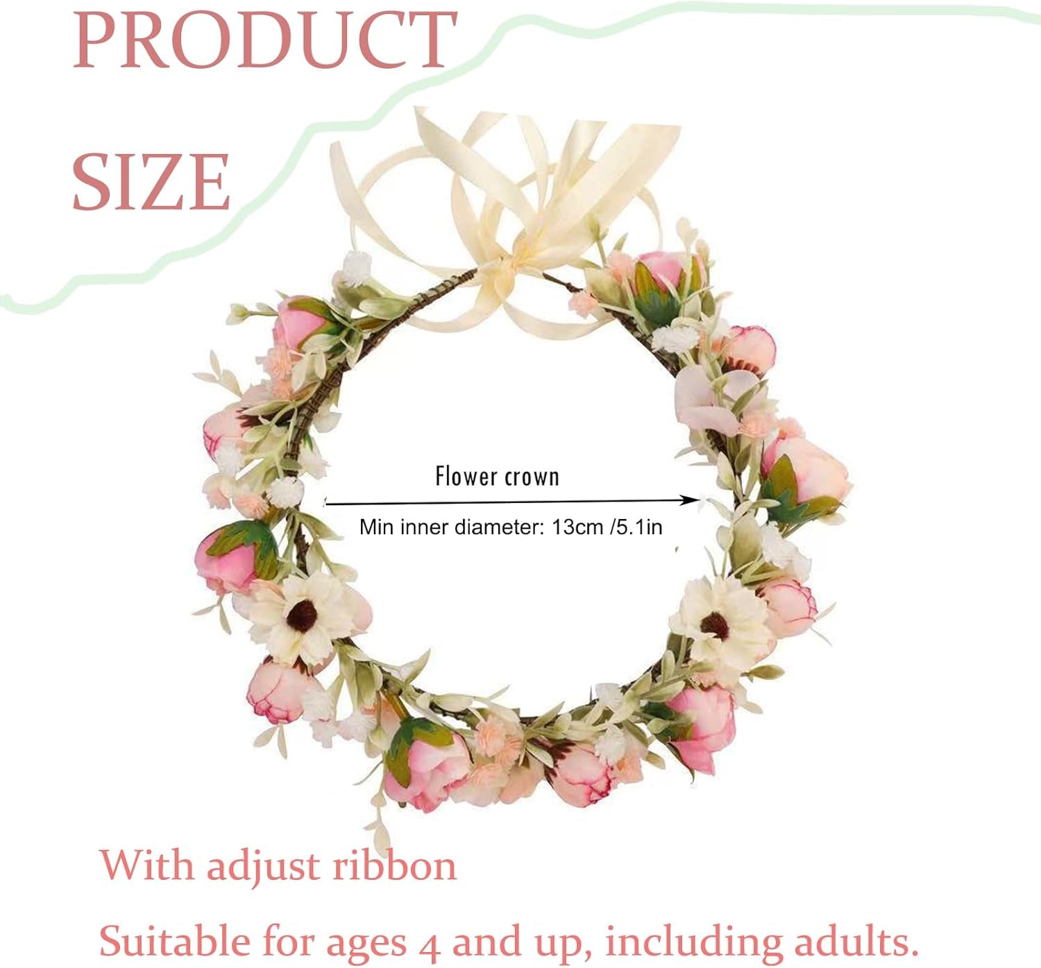 Camellia Flower Crown Rose Headpiece Wedding Bridal Flower Girl Halo Maternity Photo Props FL-03