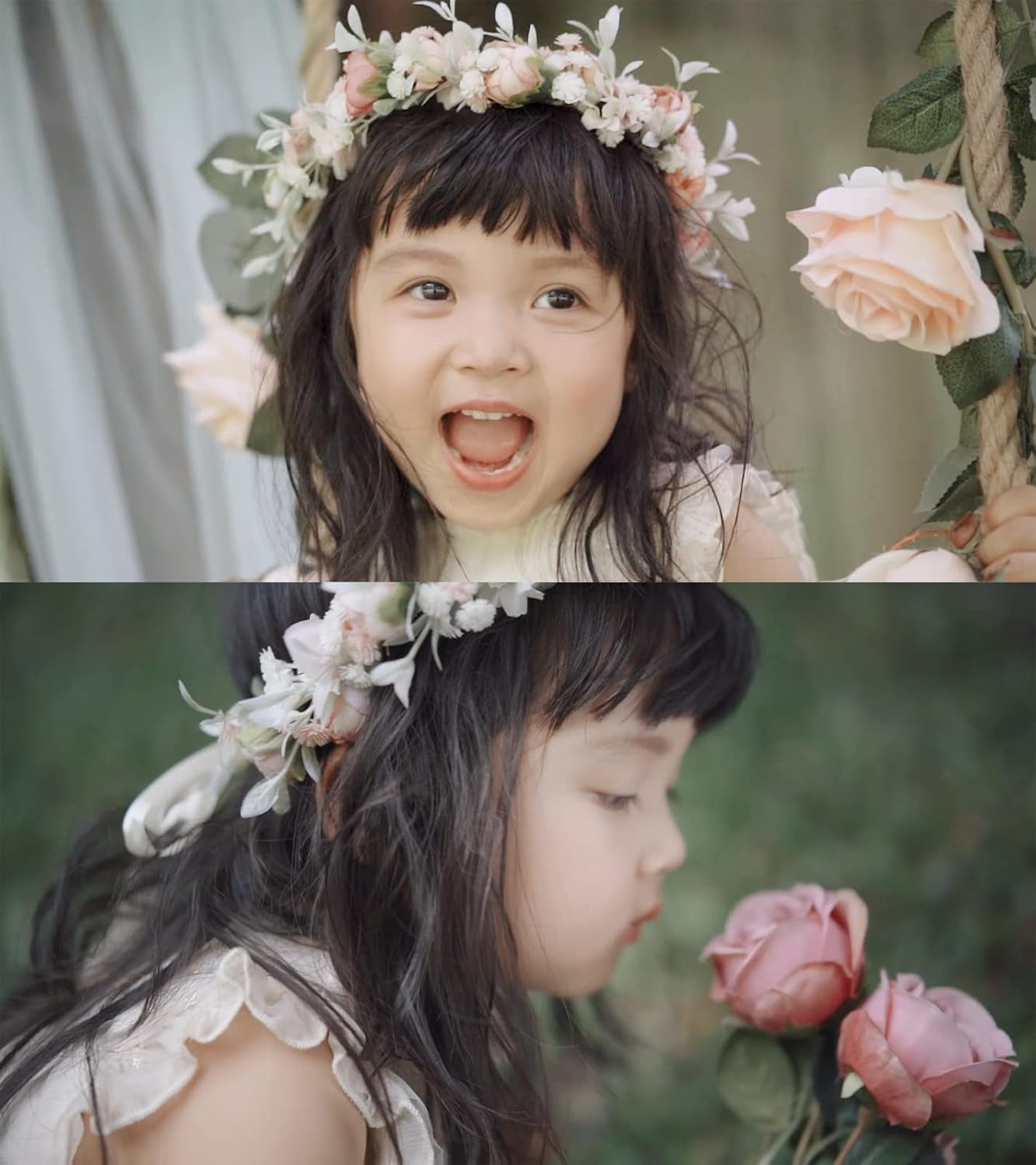 Camellia Flower Crown Rose Headpiece Wedding Bridal Flower Girl Halo Maternity Photo Props FL-03