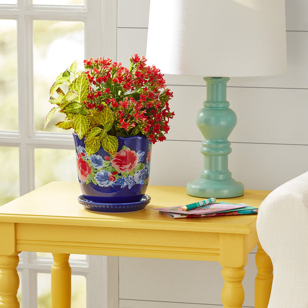 Heritage Floral Planter, 6 Inch, Stoneware